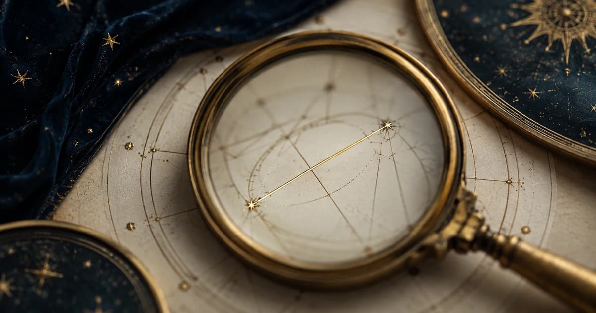 A magnifying glass over a chart, one line in focus