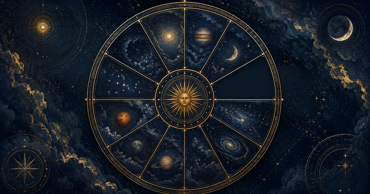 A chart wheel with one empty, unlit house