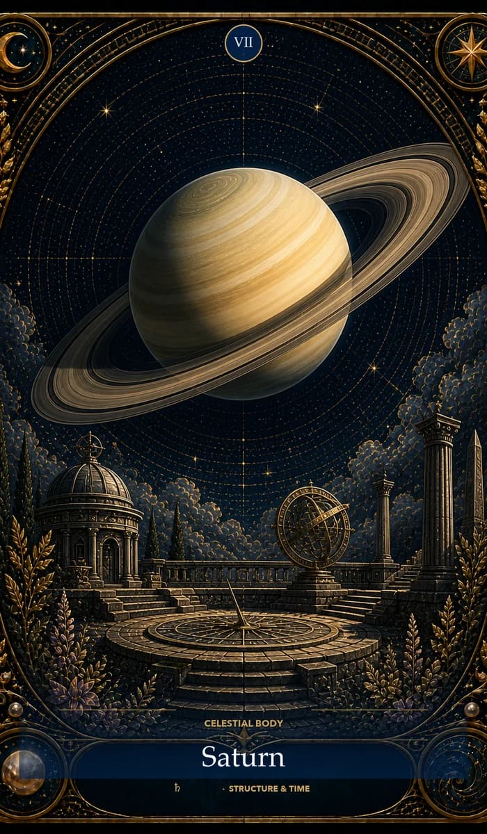 Saturn — AsterNym celestial body card