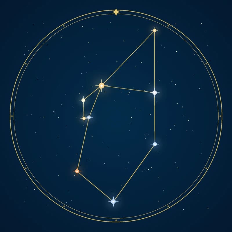 The constellation Auriga, its stars sized by brightness and coloured by spectral type