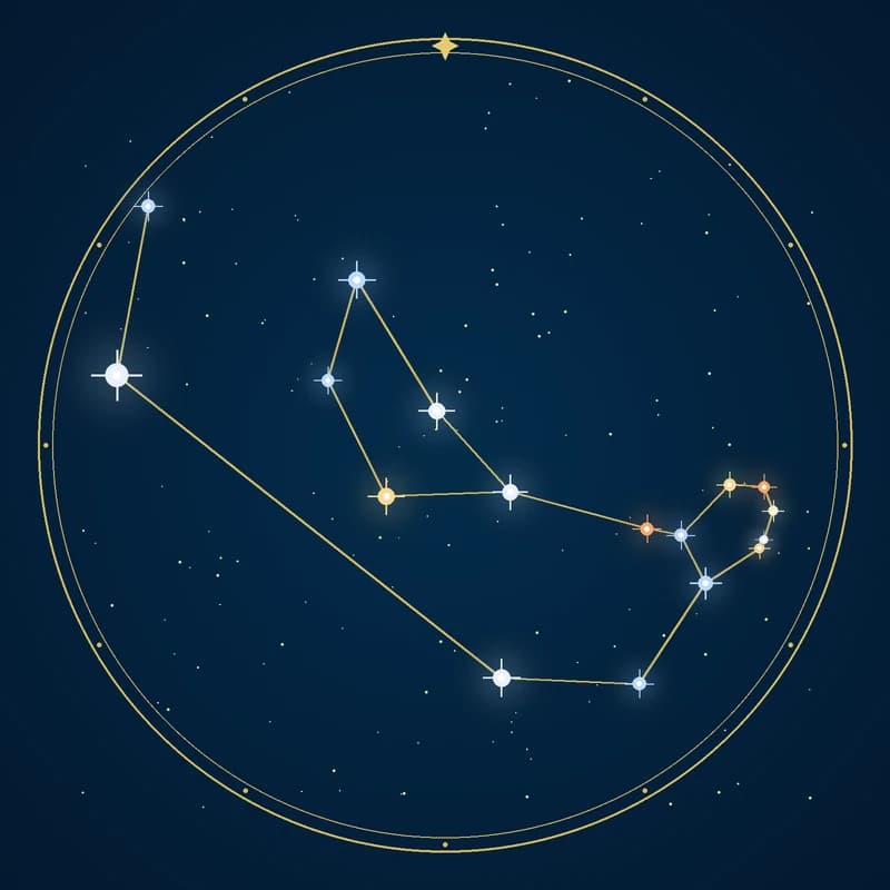 The constellation Carina, its stars sized by brightness and coloured by spectral type