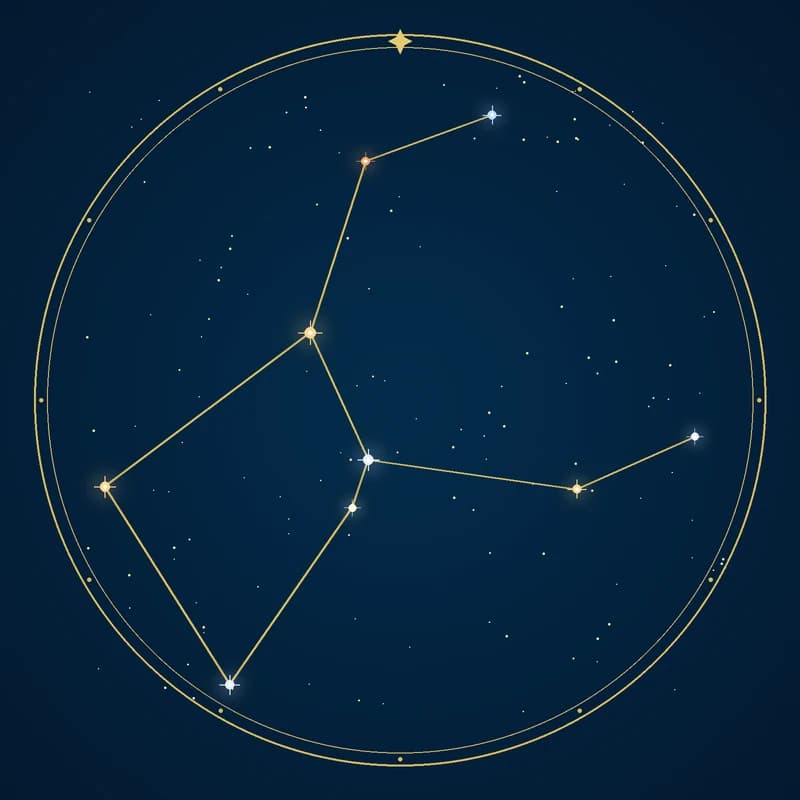 The constellation Crater, its stars sized by brightness and coloured by spectral type
