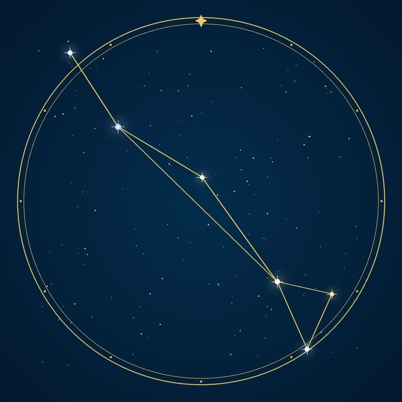 The constellation Dorado, its stars sized by brightness and coloured by spectral type