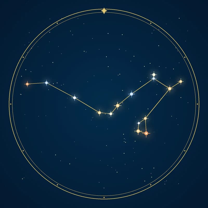 The constellation Draco, its stars sized by brightness and coloured by spectral type