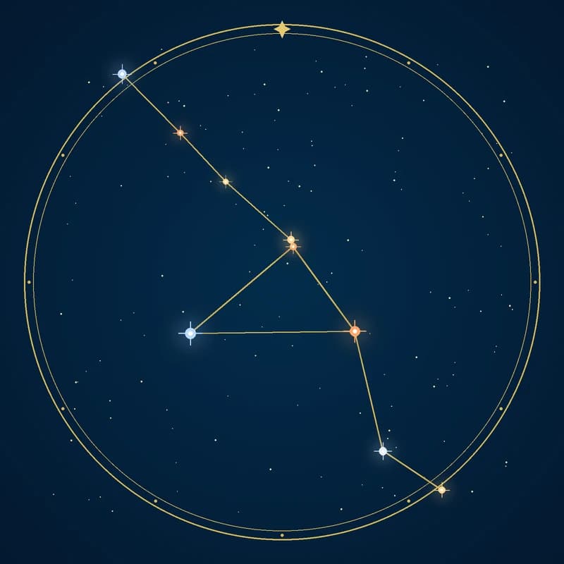 The constellation Grus, its stars sized by brightness and coloured by spectral type