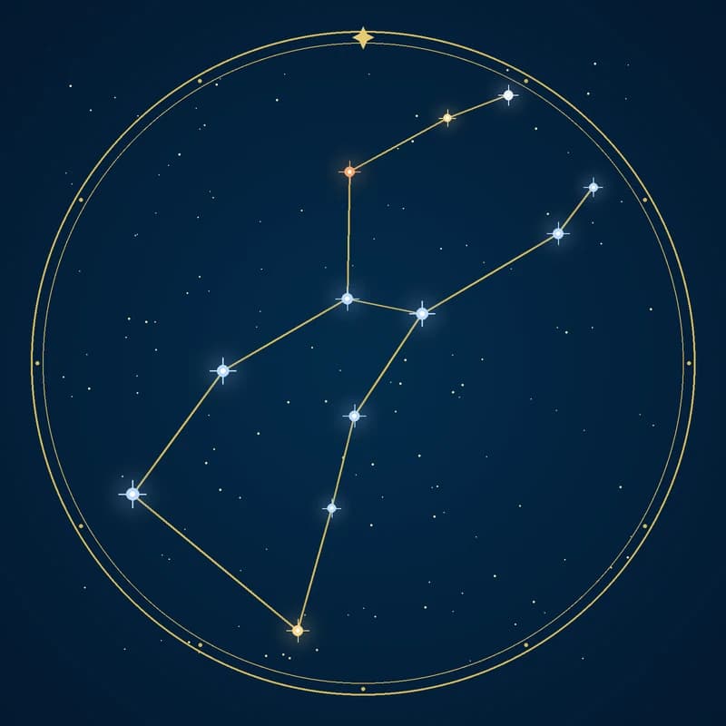 The constellation Lupus, its stars sized by brightness and coloured by spectral type