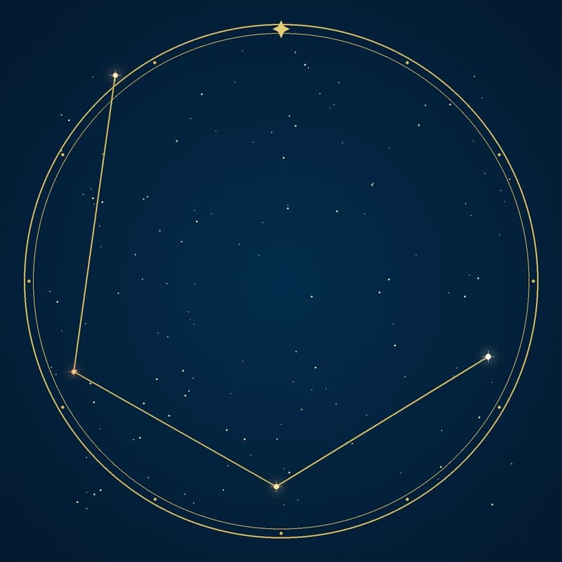 The constellation Mensa, its stars sized by brightness and coloured by spectral type
