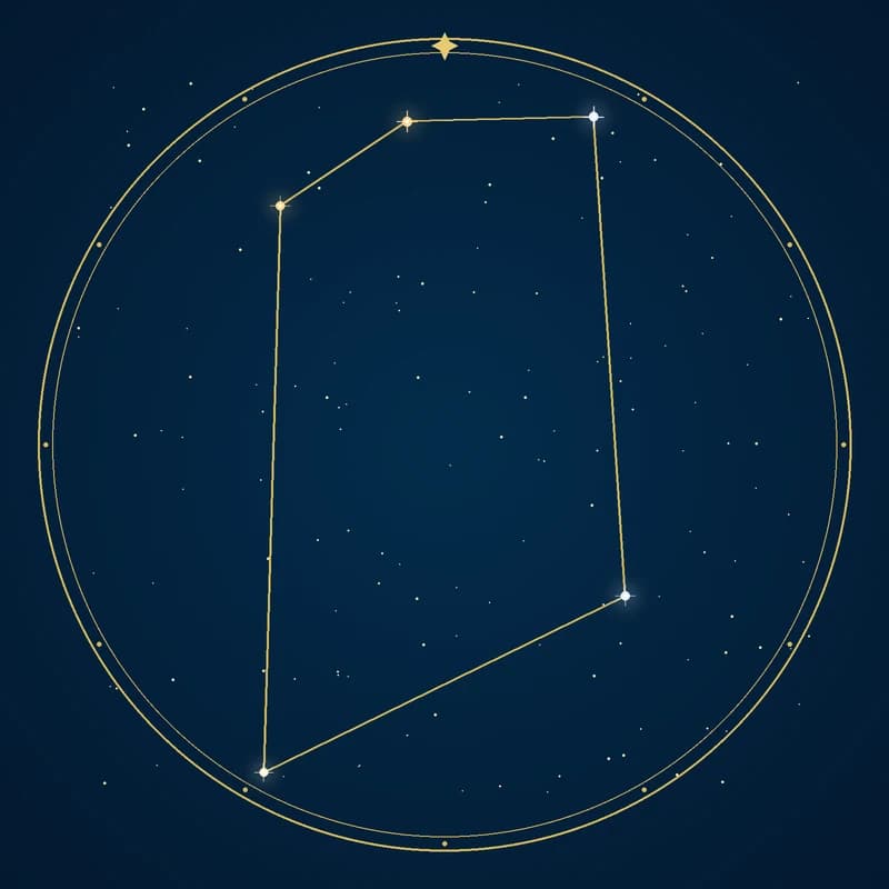 The constellation Microscopium, its stars sized by brightness and coloured by spectral type