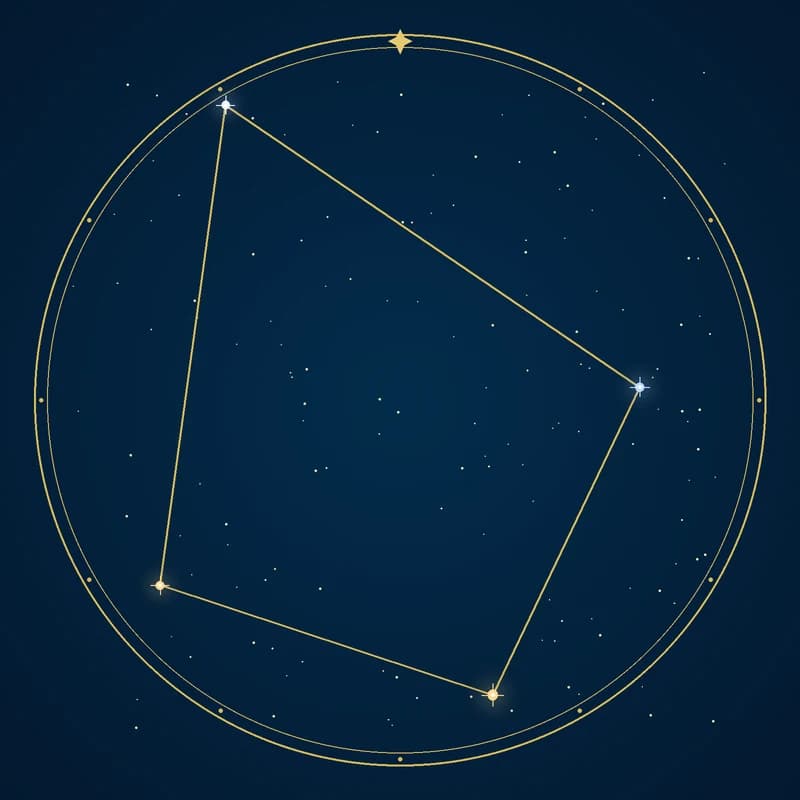The constellation Norma, its stars sized by brightness and coloured by spectral type