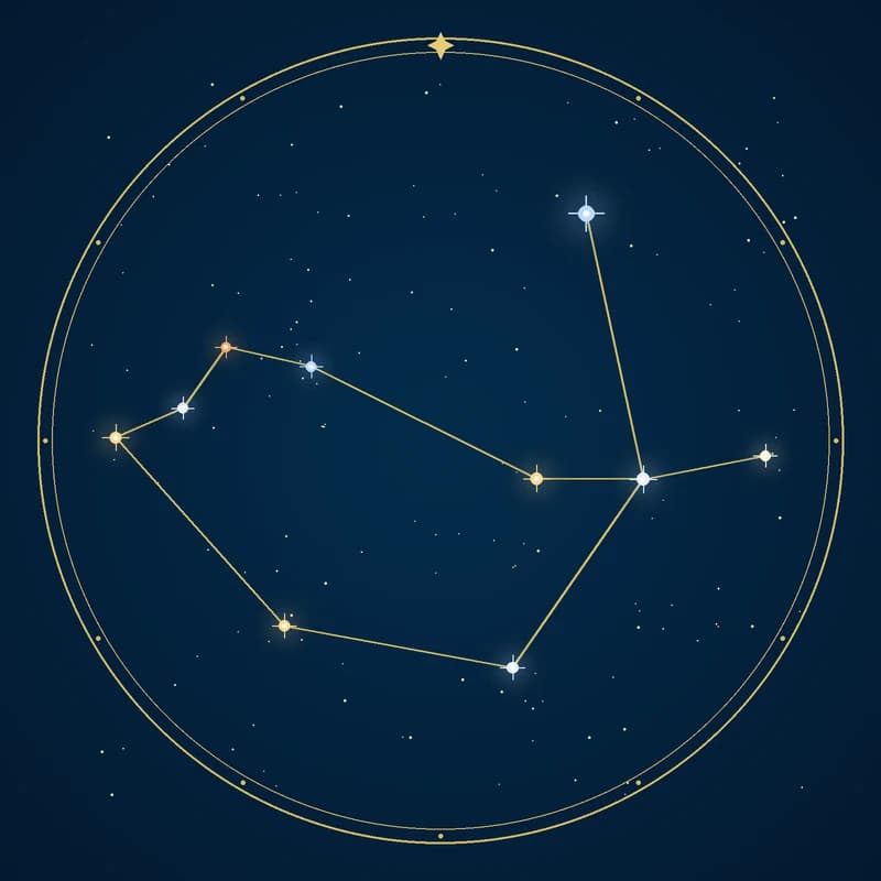 The constellation Pavo, its stars sized by brightness and coloured by spectral type