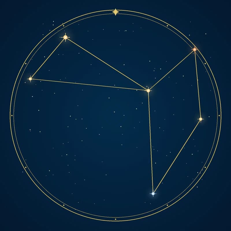 The constellation Phoenix, its stars sized by brightness and coloured by spectral type