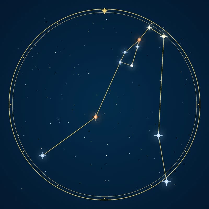 The constellation Puppis, its stars sized by brightness and coloured by spectral type