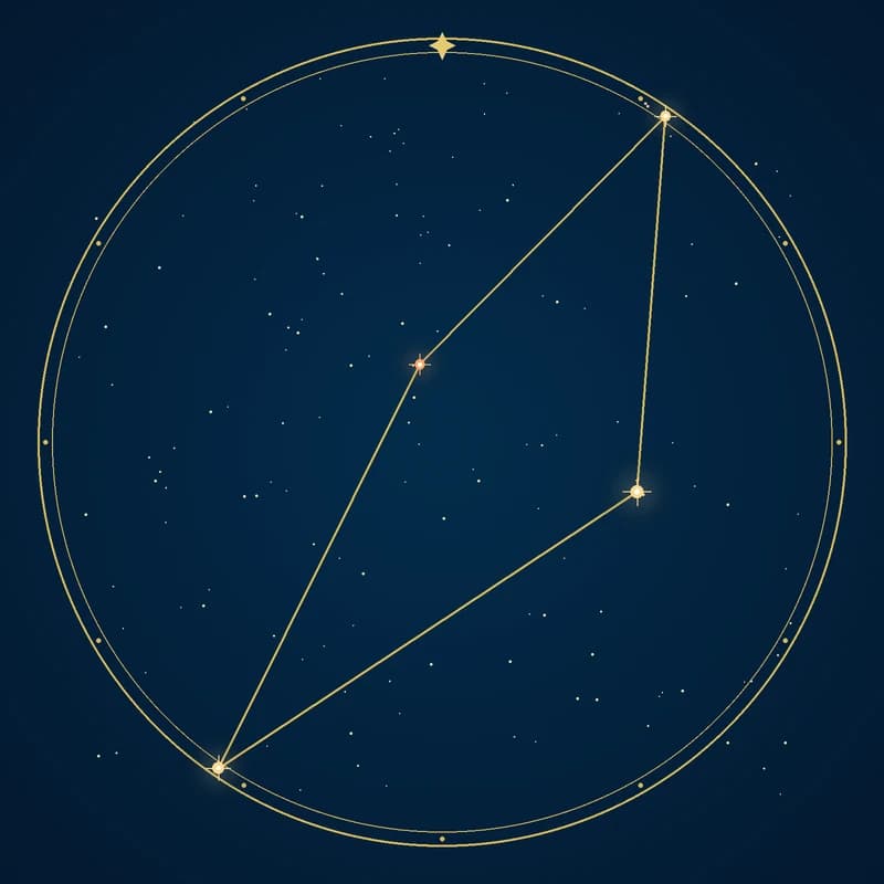The constellation Reticulum, its stars sized by brightness and coloured by spectral type
