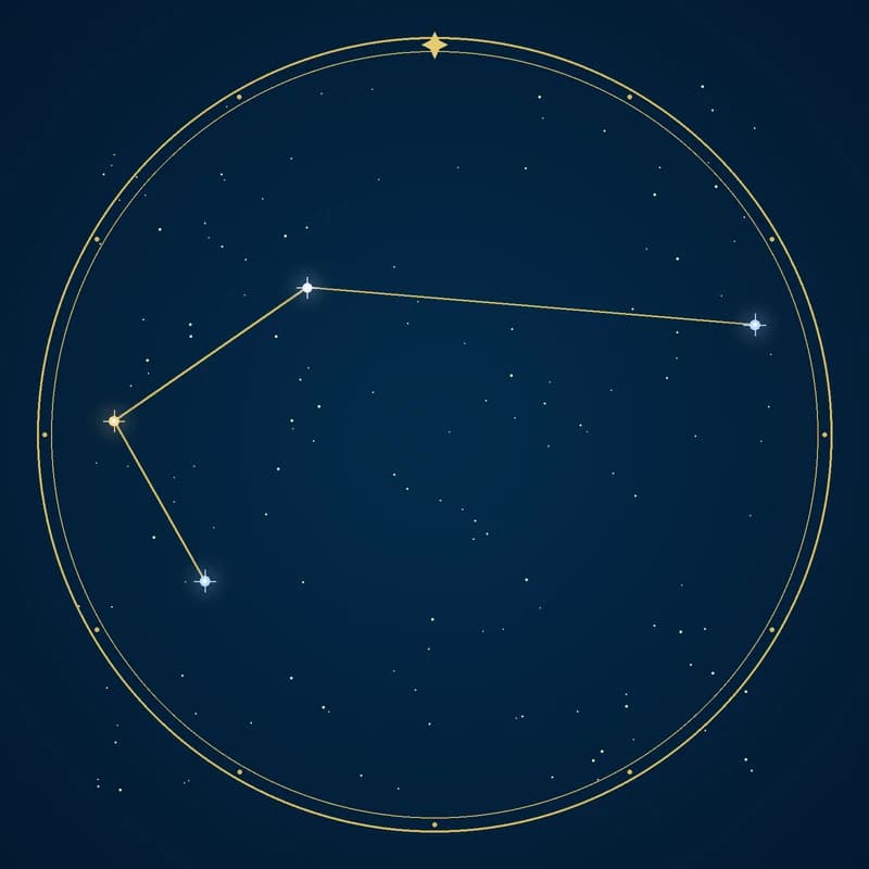 The constellation Sculptor, its stars sized by brightness and coloured by spectral type