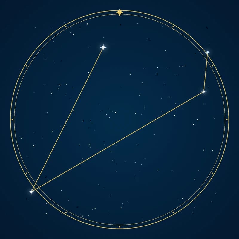 The constellation Sextans, its stars sized by brightness and coloured by spectral type