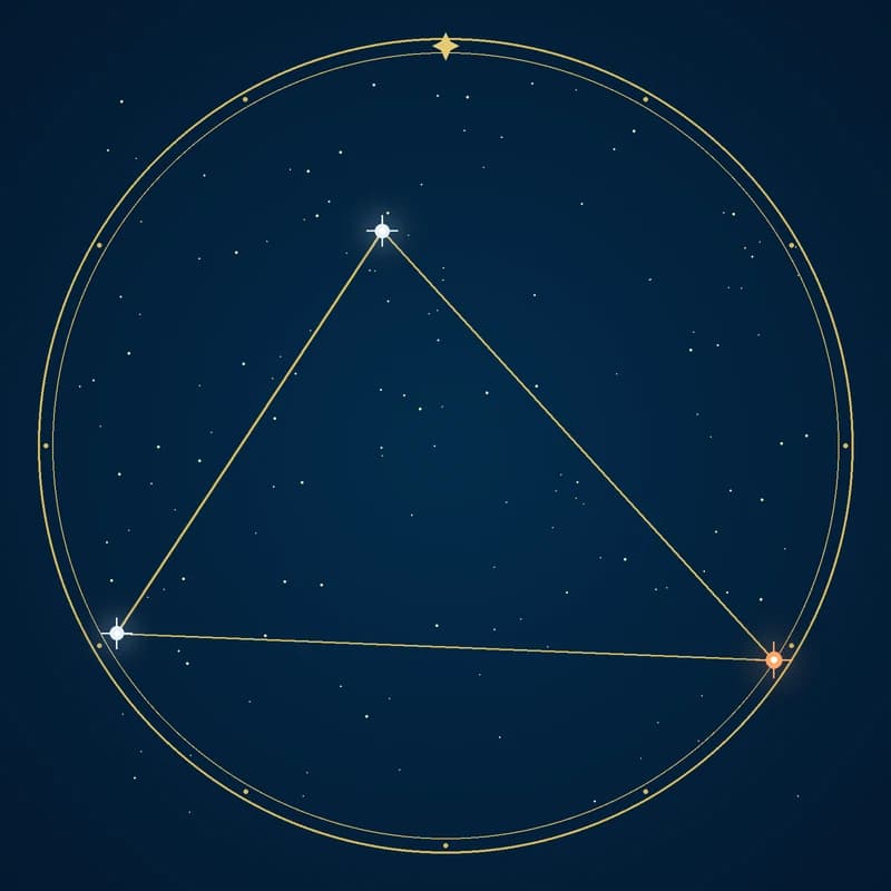 The constellation Triangulum Australe, its stars sized by brightness and coloured by spectral type