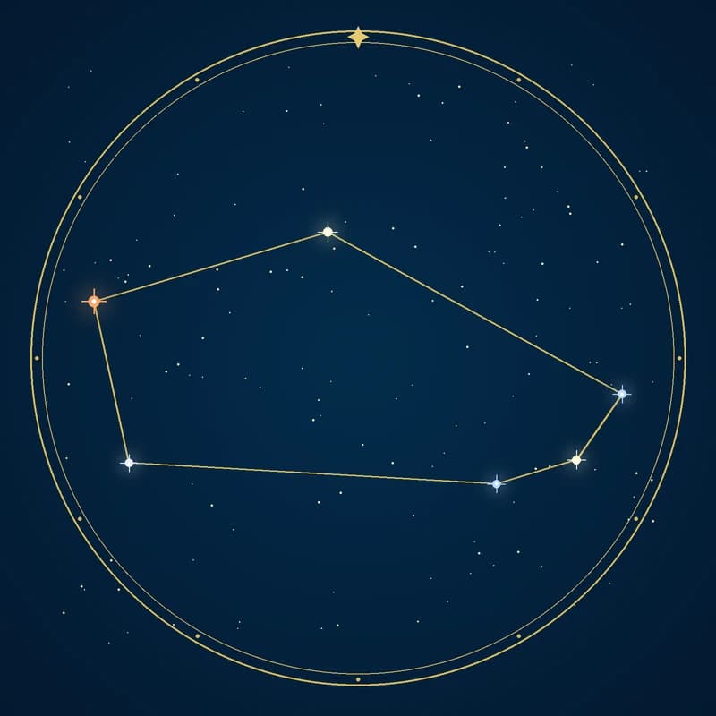 The constellation Tucana, its stars sized by brightness and coloured by spectral type