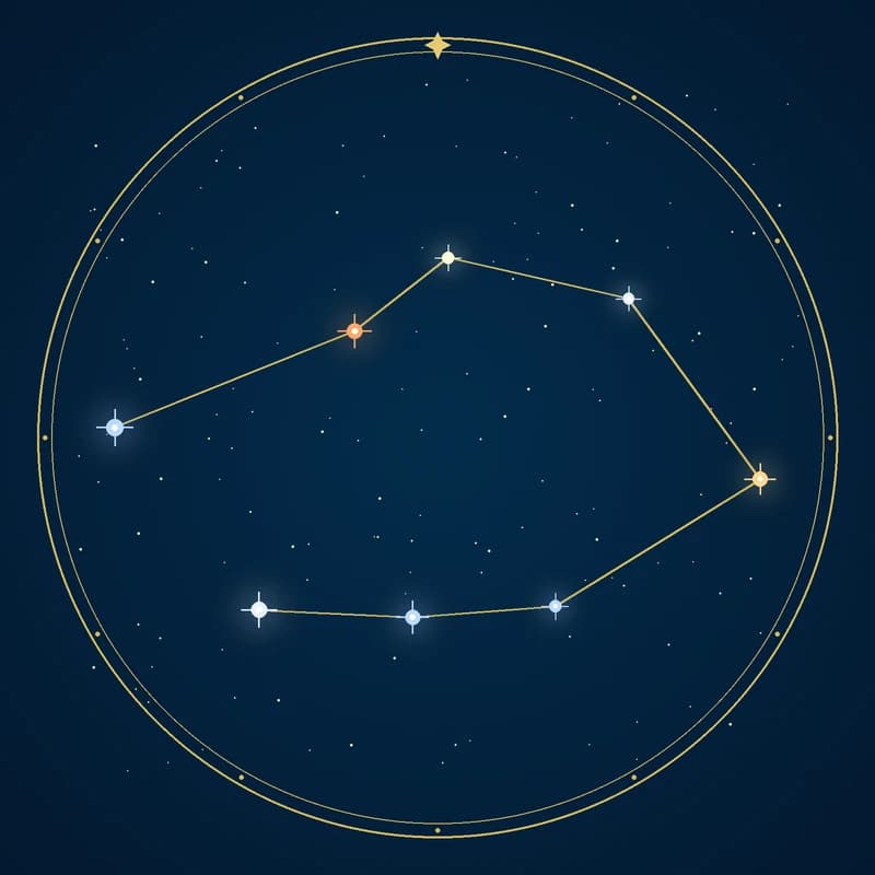 The constellation Vela, its stars sized by brightness and coloured by spectral type