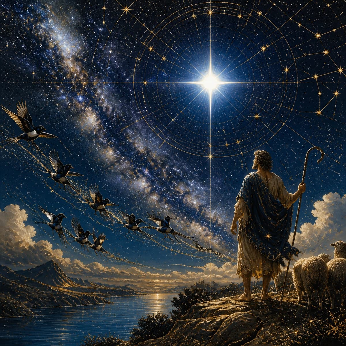 Altair, painted as a white star