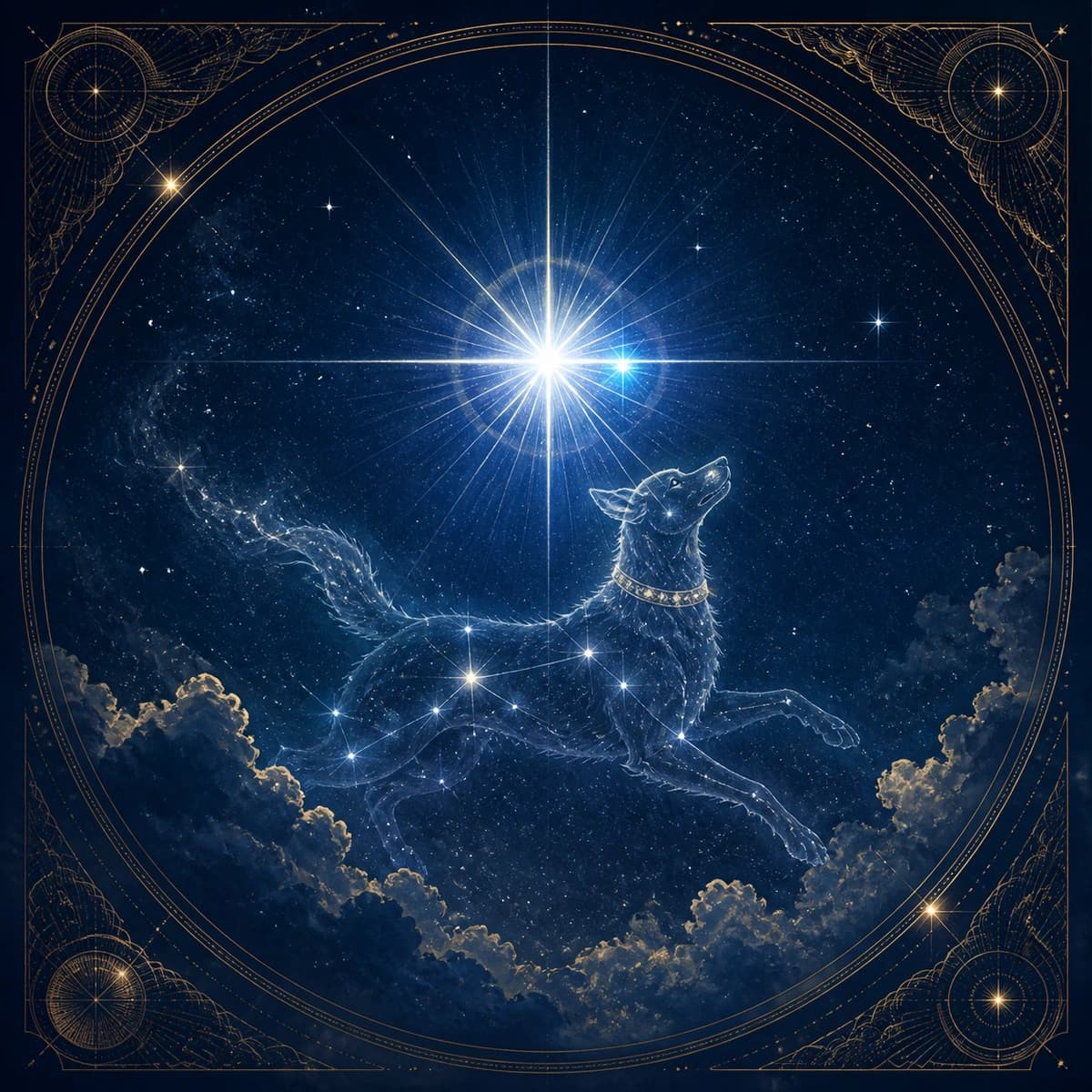 Sirius, painted as a blue-white star