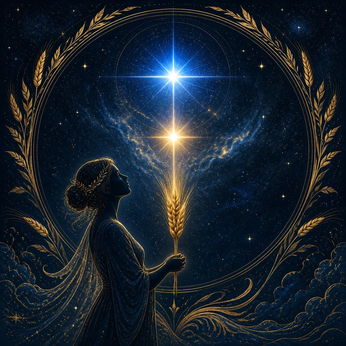 Spica, painted as a blue star