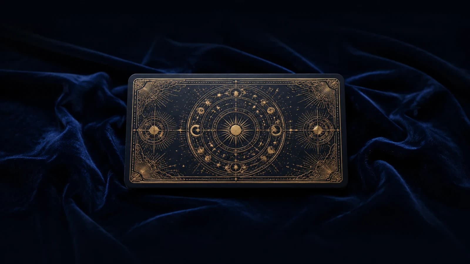 One Major Arcana card face down on navy