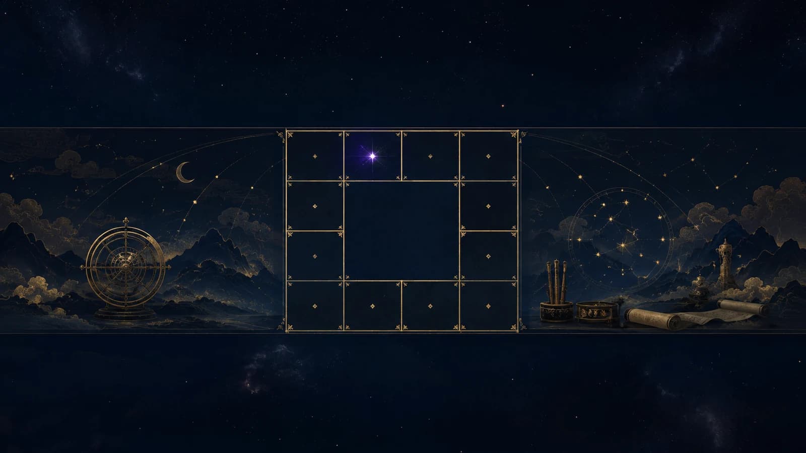 A twelve-palace grid with one violet star lit