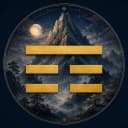 Gèn, mountain: a solid bar over two broken