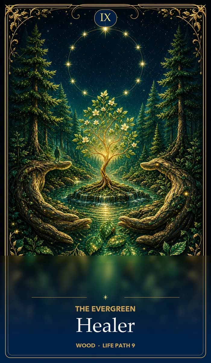 The Evergreen Healer — Wayne Brady's AsterNym identity card
