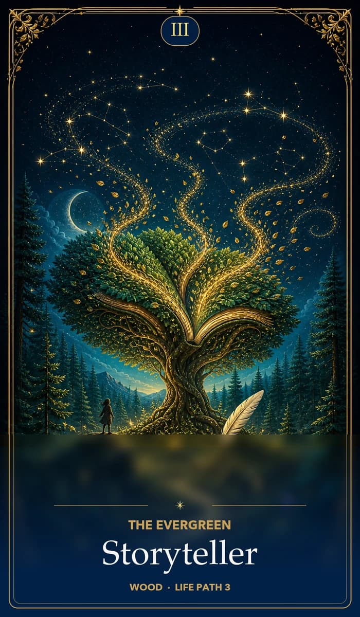 The Evergreen Storyteller — Paul Nicholls's AsterNym identity card