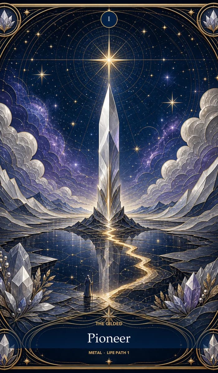 The Gilded Pioneer — Metal, Life Path 1 identity card