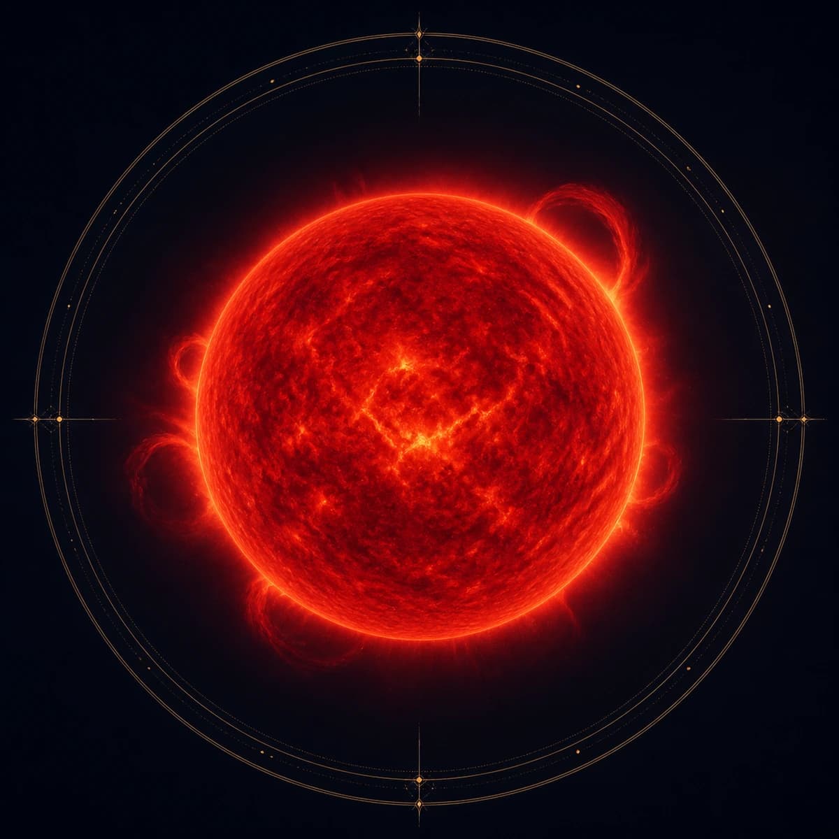 Propus, painted as a deep red star