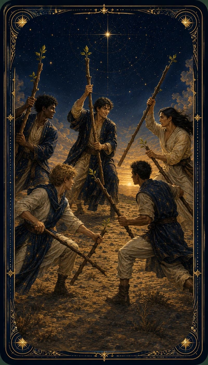 Five of Wands | AsterNym deck