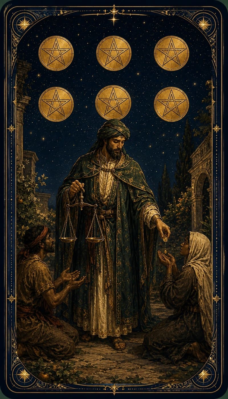 Six of Pentacles | AsterNym deck