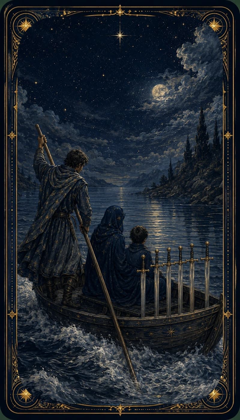 Six of Swords | AsterNym deck