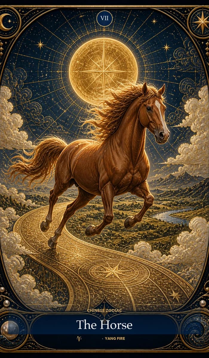 The Horse — Julia Fox's Chinese zodiac card