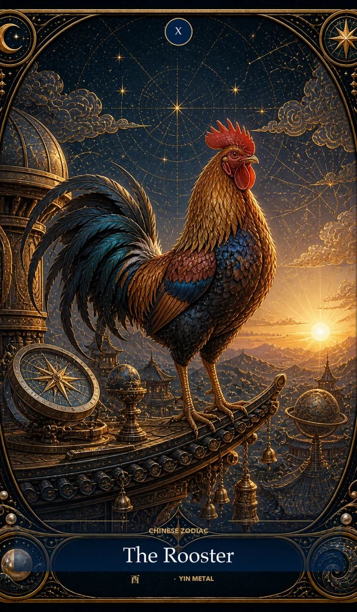 The Rooster — Chinese zodiac card