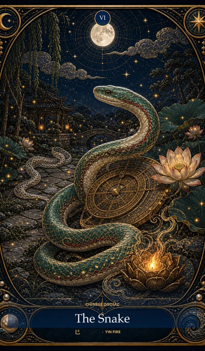The Snake — Chinese zodiac card