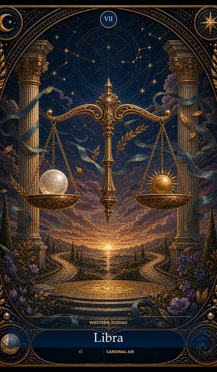 Libra — Western zodiac card