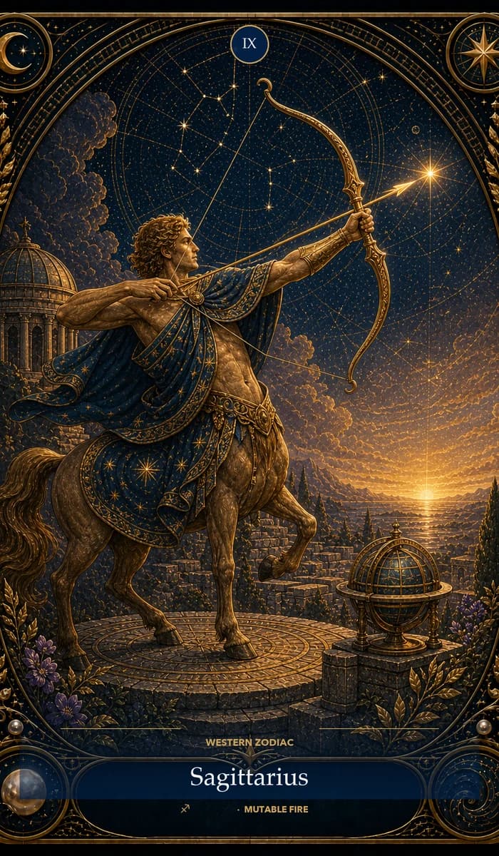 Sagittarius — Tim Cahill's Western zodiac card