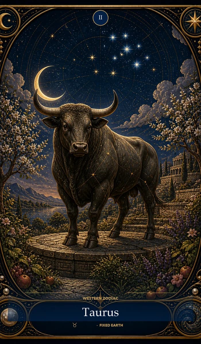 Taurus — Western zodiac card